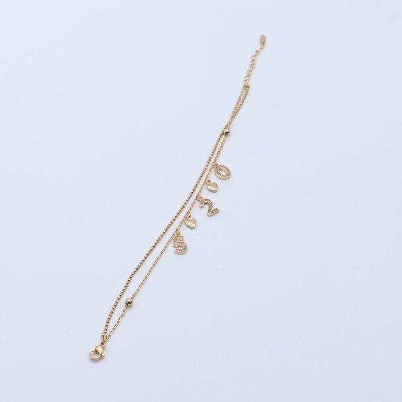 Rose Gold Bracelet with 2025 Charms, XPBL0688 - Picture 2 of 12